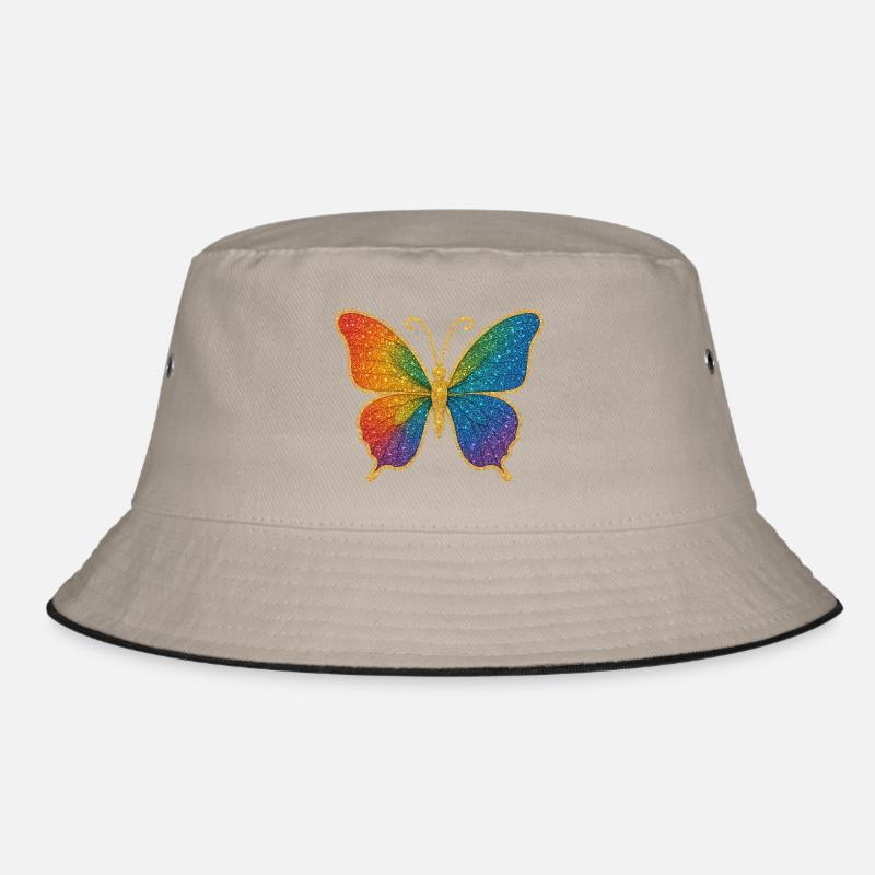 Glitzernder Regenbogen-Schmetterling Bucket Hat