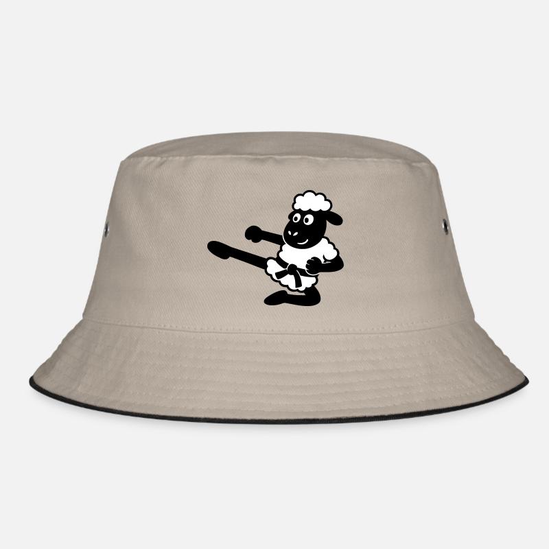 Karate Sheep - Bucket Hat - khaki/black