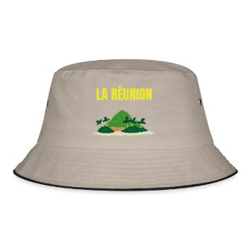 T-shirt île La Réunion tropicale - Bob - kaki/noir - Devant