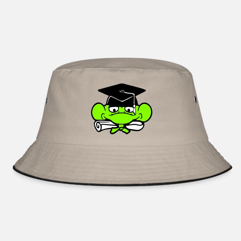 frog graduation high school diploma passed college cute Bucket Hat