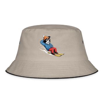 Relaxed Ski Dog With Sunglasses And Hat - Bucket Hat - khaki/black - Front
