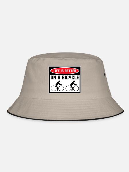 Life is better on a bicycle Cycling Saying Sport - Bucket Hat - khaki/black - Front