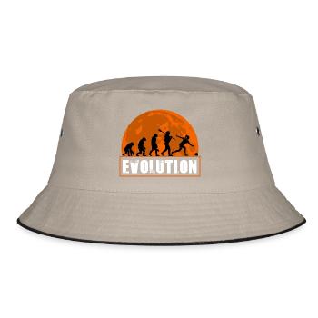 Evolution of Bowling Woman Funny Bowler League Gif - Bucket Hat - khaki/black - Front