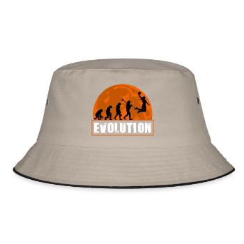 Evolution of Basketball Player Dunking Retro - Bucket Hat - khaki/black - Front