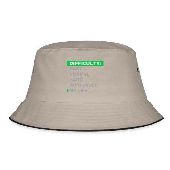 Difficulty Mode – My Life - Bucket Hat - khaki/black - Front