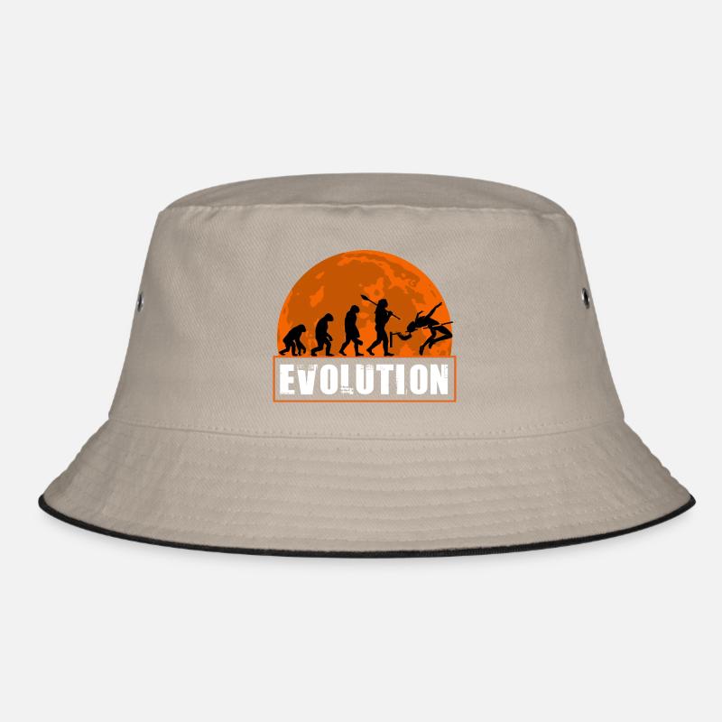 High Jumping Evolution Retro Athlete Silhouette Bucket Hat