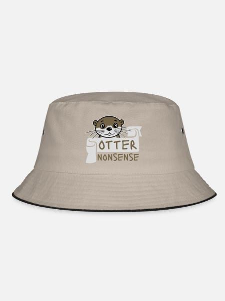 Otter Nonsense Lustig Wortspiel Otter Liebe Spruch - Bucket Hat - Khaki/Schwarz - Vorne