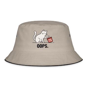 My plan... Oops – Funny Cat - Bucket Hat - khaki/black - Front