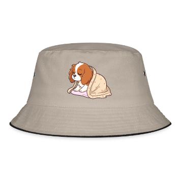 Sleeper puppy under cover - Bucket Hat - khaki/black - Front