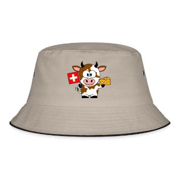 Vache au fromage du drapeau suisse - Bob - kaki/noir - Devant