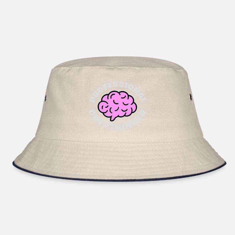 Professional Overthinker Funny Brooding Anxiety Logo Bucket Hat