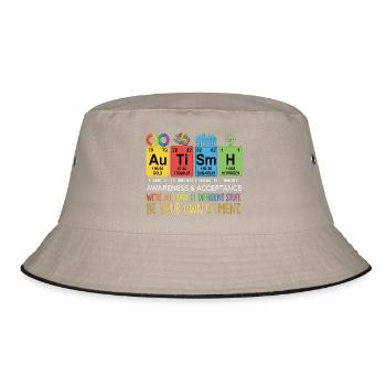 Autism Awareness Chemistry Neurodiversity - Bucket Hat - khaki/black - Front