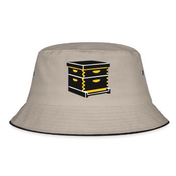 Beehive hive beekeeping apiary beekeeper - Bucket Hat - khaki/black - Front