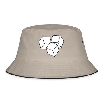 Isometric Cube Geometry - Bucket Hat - khaki/black - Front