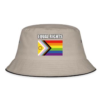 Equal Rights Inclusive Pride Flag - Bucket Hat - khaki/black - Front