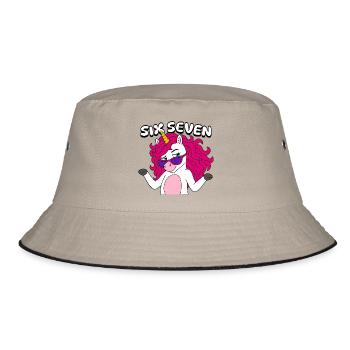Six Seven Unicorn  - Bucket Hat - Khaki/Schwarz - Vorne