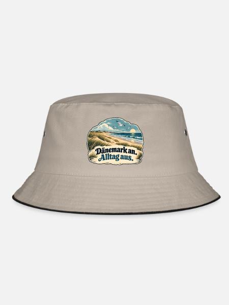 Dänemark Strand Vintage - Bucket Hat - Khaki/Schwarz
