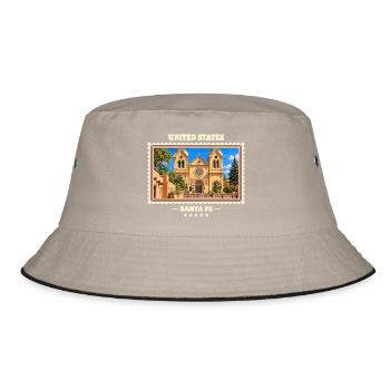Vereinigte Staaten Santa Fe Vintage Reisemarke - Bucket Hat - Khaki/Schwarz - Vorne