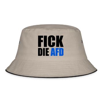 Fick die afd - Bucket Hat - Khaki/Schwarz - Vorne