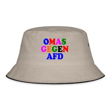 Omas gegen afd - Bucket Hat - Khaki/Schwarz - Vorne