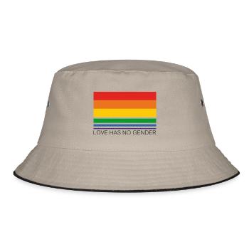 Love Has No Gender - Regenbogen - Bucket Hat - Khaki/Schwarz - Vorne