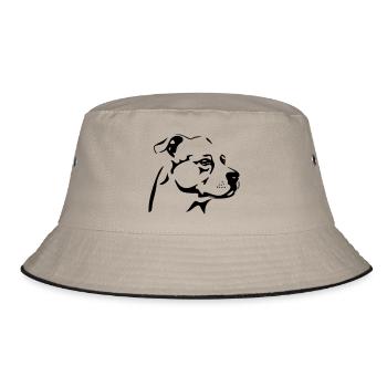 American Staffordshire Terrier head - Bucket Hat - khaki/black - Front