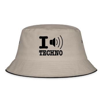 I love techno / I speaker techno - Bob - kaki/noir - Devant