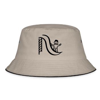 Slide with child - Bucket Hat - khaki/black - Front
