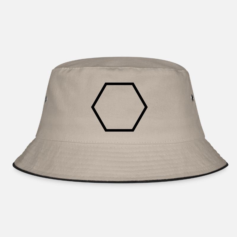 Polygon (customize) - Bucket Hat - khaki/black
