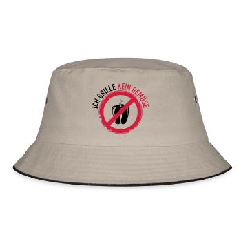 Kein Gemüse - Bucket Hat - Khaki/Schwarz - Vorne