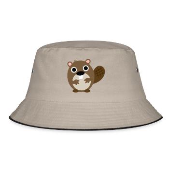 Biber - Bucket Hat - Khaki/Schwarz - Vorne