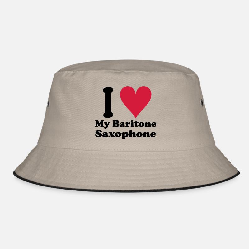 I Love Baritone Saxophone Bucket Hat