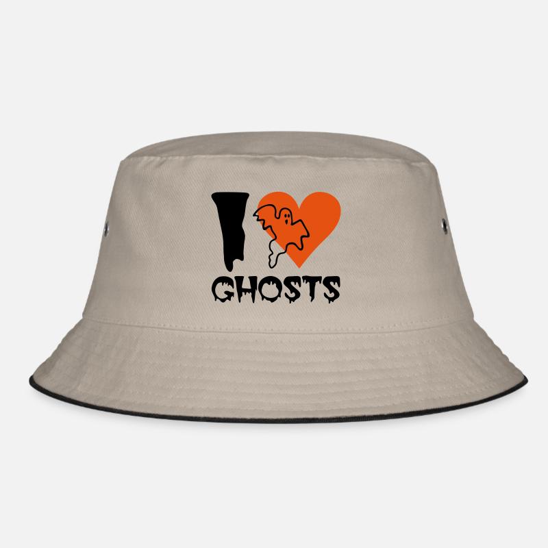 Halloween - Geist - Bucket Hat - Khaki/Schwarz