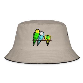 budgies - Bucket Hat - khaki/black - Front