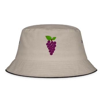 Trauben - Bucket Hat - Khaki/Schwarz - Vorne