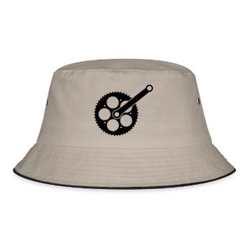 bike_einzelteil02 - Bucket Hat - Khaki/Schwarz - Vorne