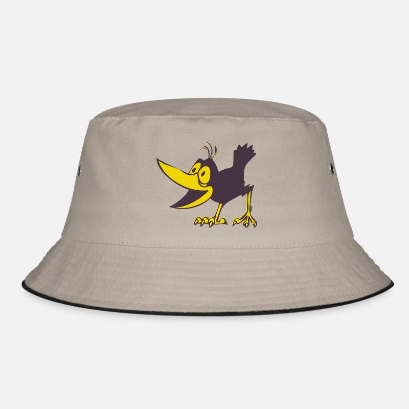 Krähe - Bucket Hat - Khaki/Schwarz
