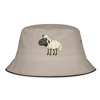 Schaf - Bucket Hat - Khaki/Schwarz - Vorne