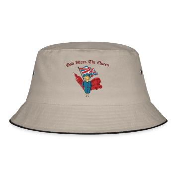 god bless the queen, god bless the queen, gb - Bucket Hat - khaki/black - Front