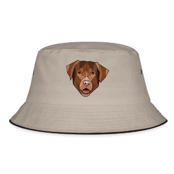 Schokoladen-Labrador - Folken - Bucket Hat - Khaki/Schwarz - Vorne