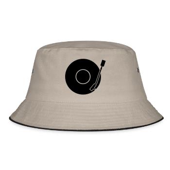 Vinyl Sign - Bucket Hat - Khaki/Schwarz - Vorne