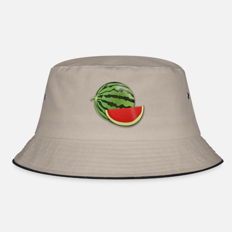 Wassermelone - Bucket Hat - Khaki/Schwarz