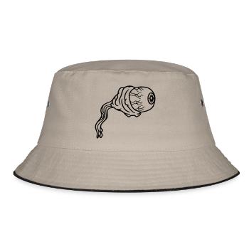 auge ausgerissen sehen zombie tot gestorben biohaz - Bucket Hat - Khaki/Schwarz - Vorne