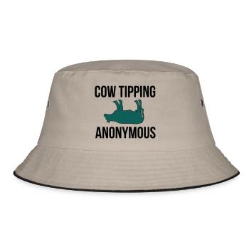 Cow Tipping Anonymous - Bucket Hat - khaki/black - Front