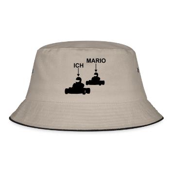 I go kart mario - Bucket Hat - khaki/black - Front