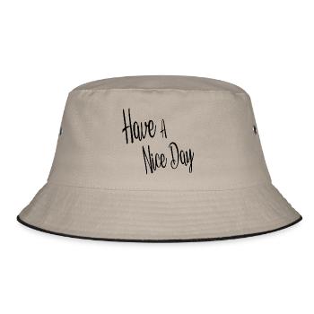 Have a nice day black - Bucket Hat - khaki/black - Front