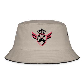 Bowling Pins Blazon Logo Design - Bucket Hat - khaki/black - Front