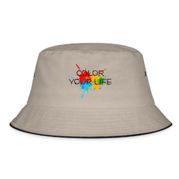 Ink, Paint, Color your life, Splashes, Splatter, - Bucket Hat - khaki/black - Front