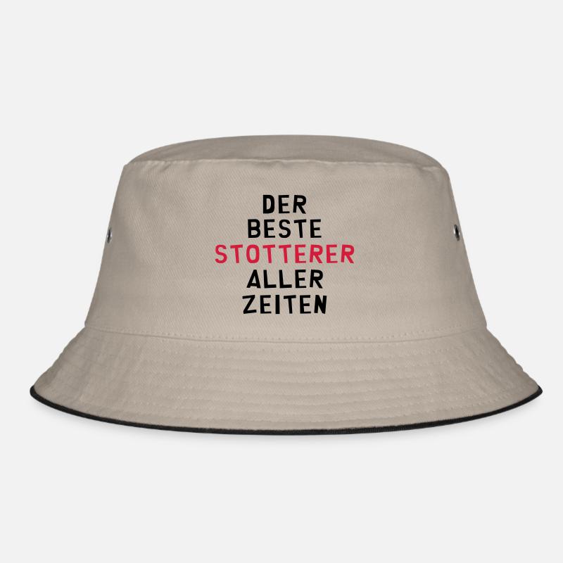 Stotterer Stotterin Stottern Stammeln Schwätzer - Bucket Hat - Khaki/Schwarz