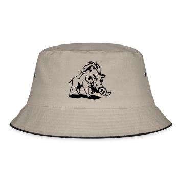 wildschwein gefährlich - Bucket Hat - Khaki/Schwarz - Vorne